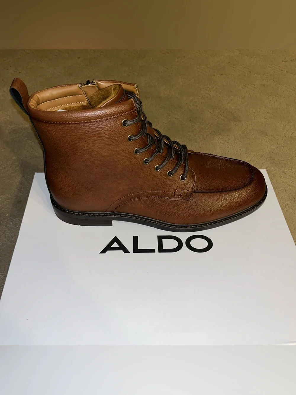 Aldo Knighton Lace Up Boots Tan Almost Brown Men’s Size 10
